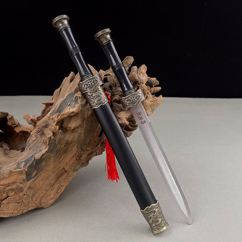 Antique Alloy30cm Qin King Sword Han Sword Dragon Chanting Sword Unsharpened Home Decoration Metal Craft Ornament Wholesale