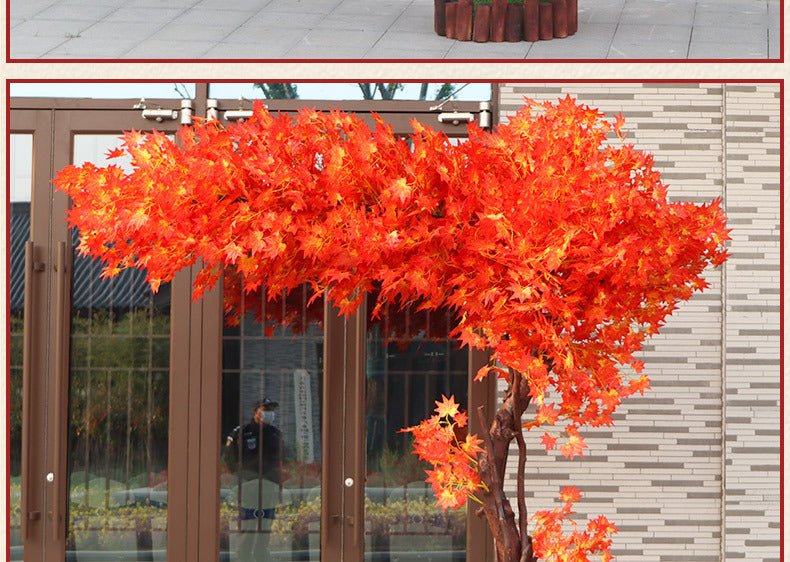Artificial Red Maple Tree Maple Leaf Tree Indoor and Outdoor Decoration Maple Leaf Fake Tree Square Exhibition Hall Park Hotel Scene Layout Tree