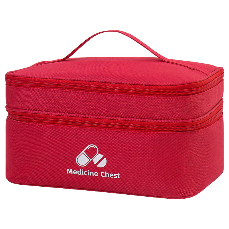 Outdoor First Aid Kit Large Capacity Household Medicine Box Double Layer Classification Storage Medicine Organizer Travel Portable Medicine Bag