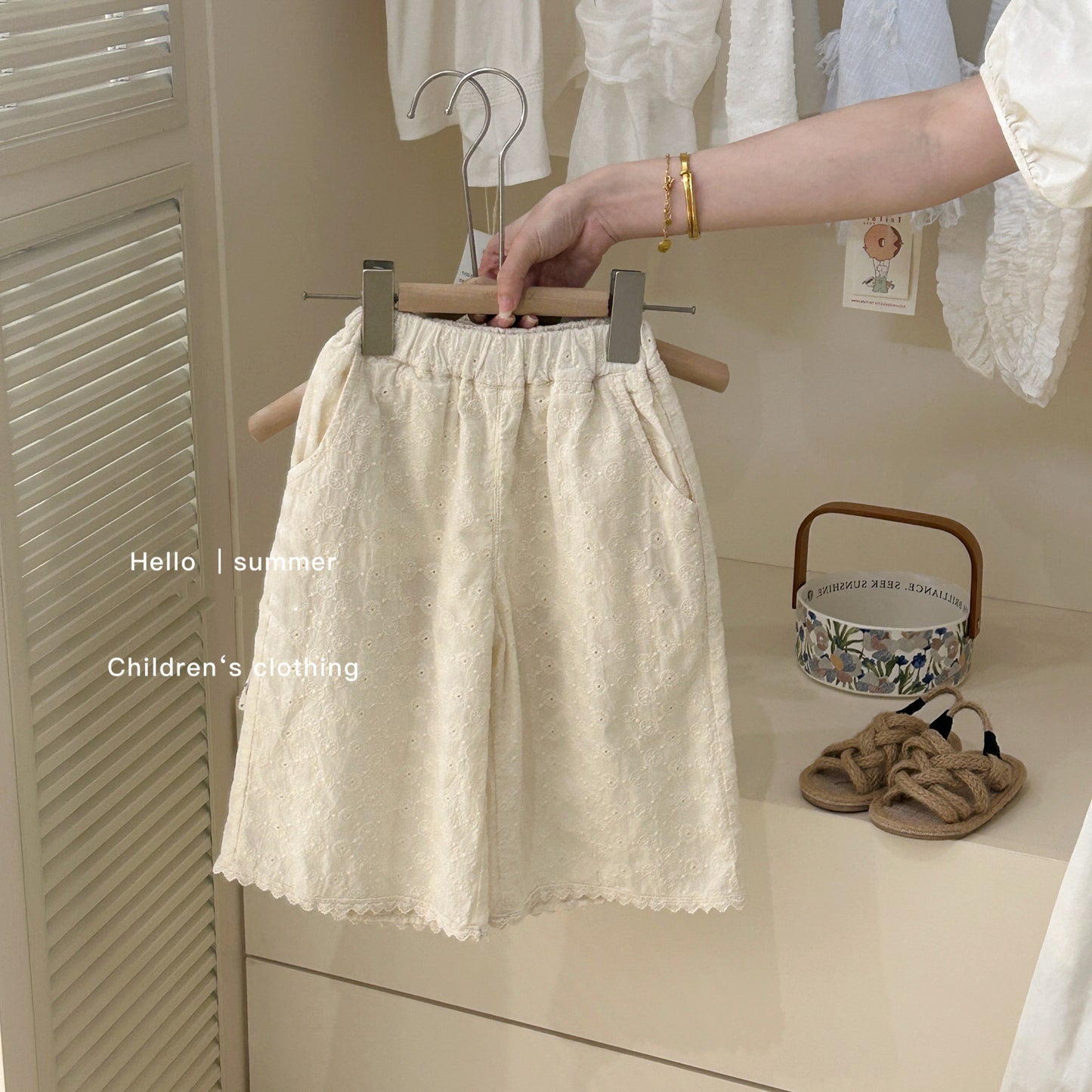 Girls retro Cotton and Linen Vest Set Summer Clothes2025New Korean Style Children's Sleeveless Doll Shirt Wide Leg Pants for Kids