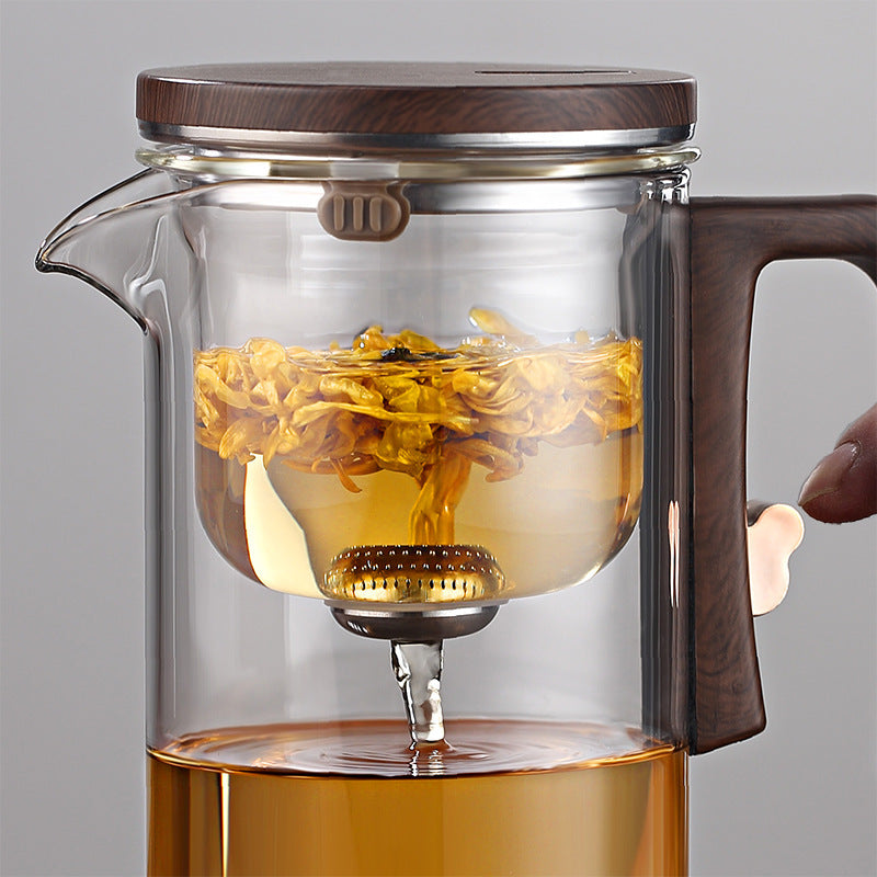 New Style Slim Waist Rodless Elegant Cup One-Click Magnetic Filter Glass Teapot Automatic Tea-Water Separation Tea Cup