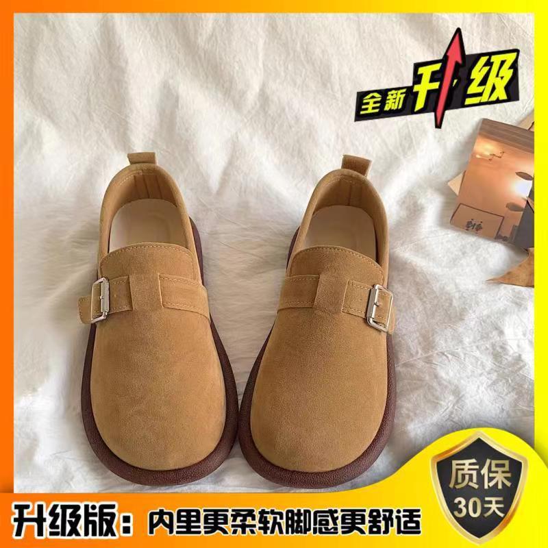 ins Super Popular Versatile Birkenstock Shoes for Female Students2024Spring and Autumn New Retro Slip-On Soft Sole Non-Slip Loafers