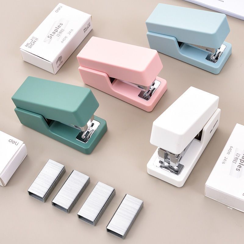 Gradient Macaron Color Stapler Mini Small Effort-Saving Stapler for Students and Office Portable Binding Supplies http://detail.1688.com/offer/962390364284.html