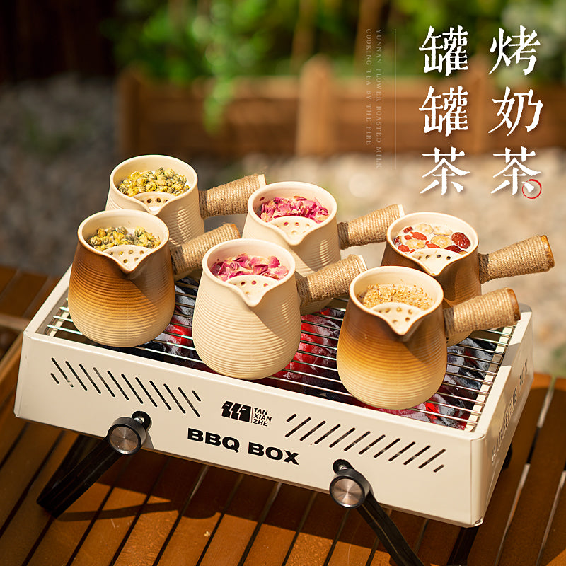 Tea Brewing Stove Set with Grill for Home and Outdoor Use, Suitable for Brewing Milk Tea and Teapots