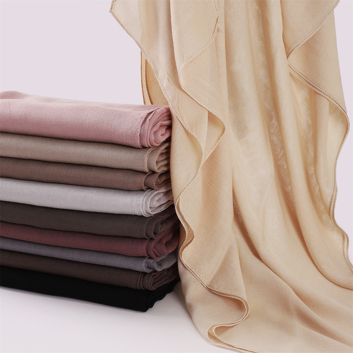 Lightweight Rayon Cotton Linen Solid Color Long Scarf Air-conditioned Room Travel Shawl Monochrome Rayon Scarf Headscarf Shawl for Women