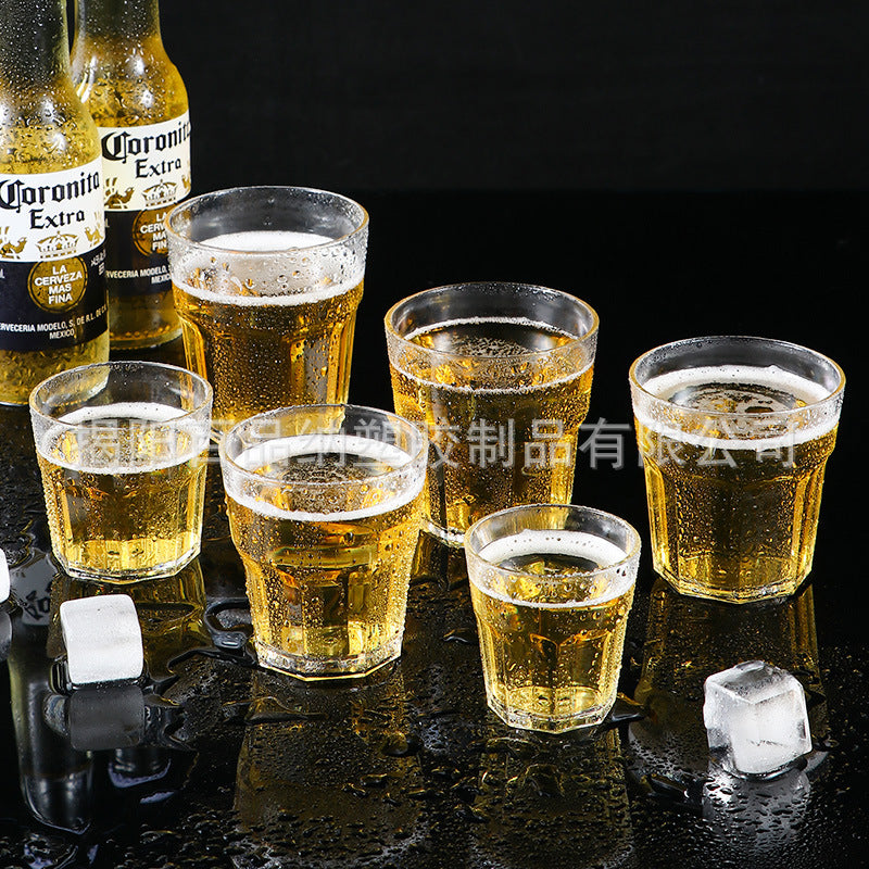 Acrylic Cup Shatterproof Beer Mug ktv Bar shot glass plastic transparent octagonal cup liquor glass pc Cup