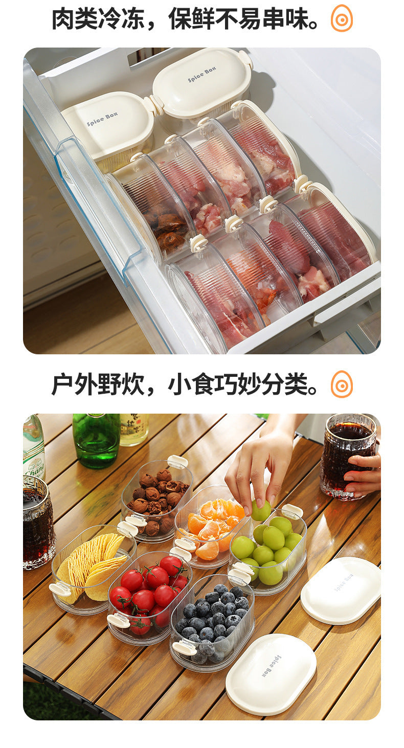 Spice Storage Box Food Grade Compartment Box Household Kitchen Sichuan Pepper Aniseed Seasoning Storage Box Seasoning Sealed Jar