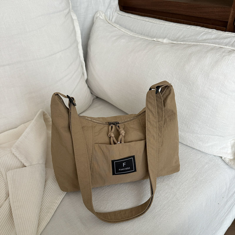 2025New Spring Large Capacity Single Shoulder Crossbody Retro Simple Ruiying Commuter Women's Bag Fashion Casual Tote Bag