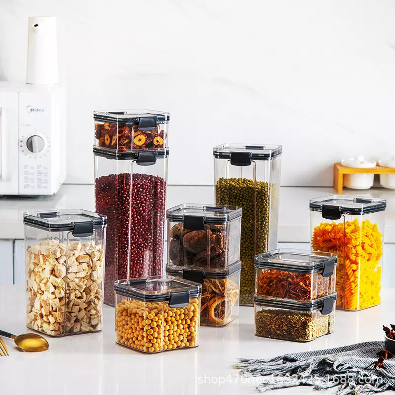 New Locking High-Quality Kitchen Storage Organizer for Grains and Cereals, Insect-Proof, Moisture-Proof, Sealed Canister, Fresh-Keeping Box