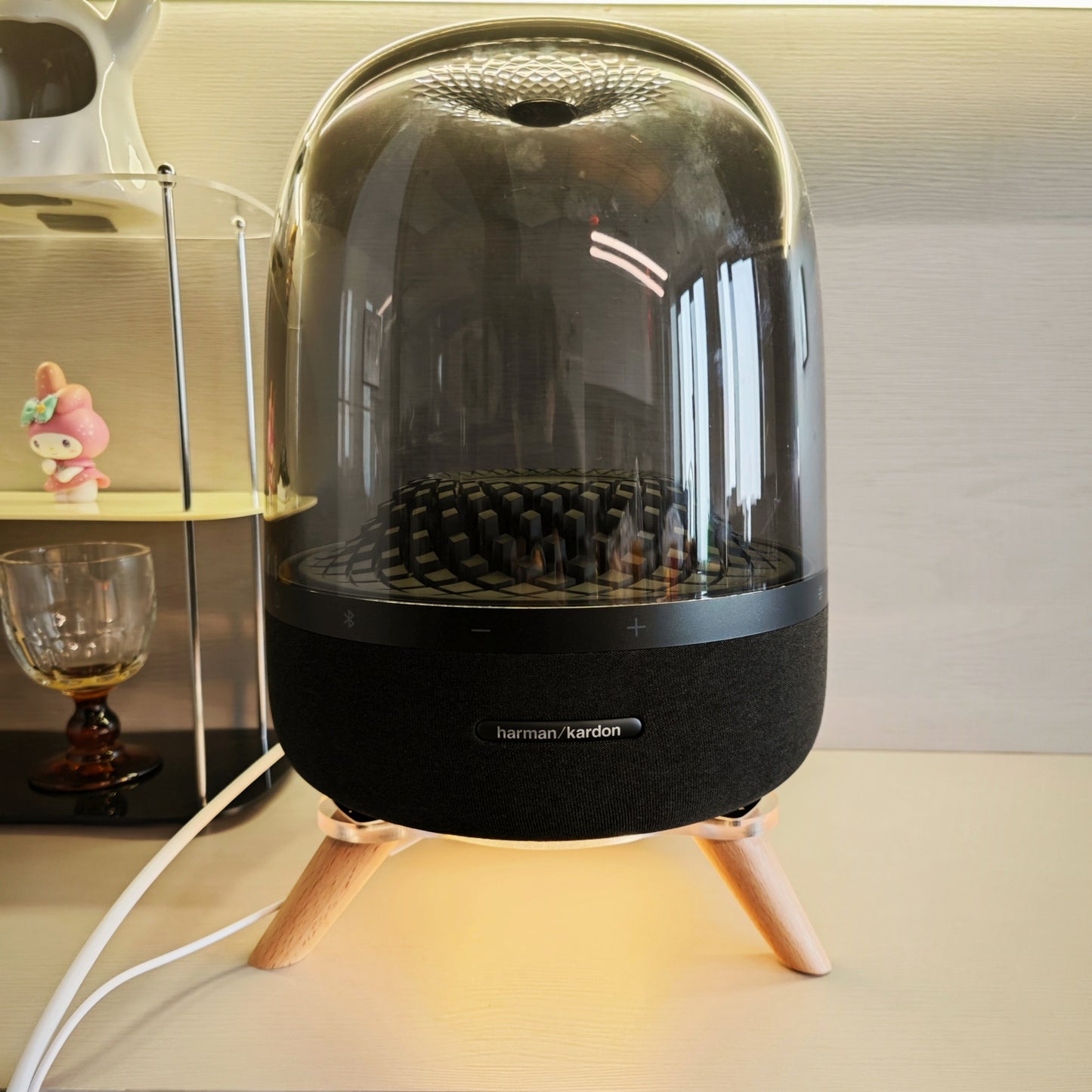 Harman Kardon Crystal Glass3Generation4Speaker Base Desktop Stand Solid Wood Anti-Vibration Non-Slip Rack