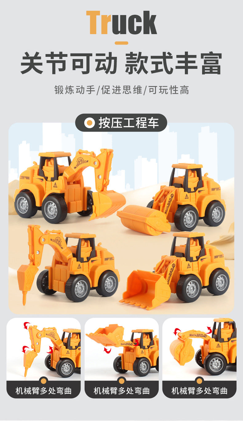 Hot-Selling Children's Push and Slide Construction Vehicles Excavator Bulldozer Fun Simulation Toy Vehicles Factory Direct Sale