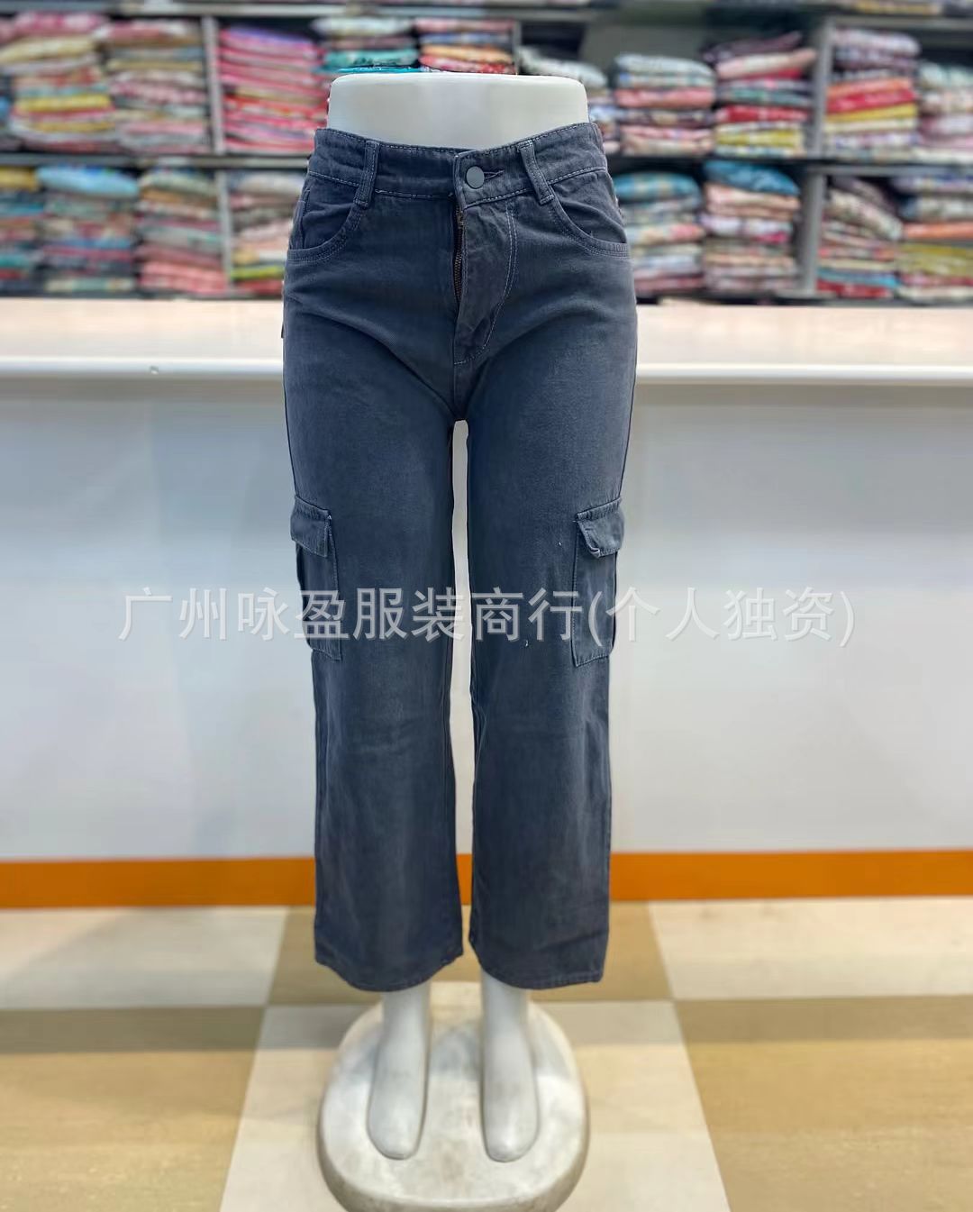 Simple pocket jeans Multi-pocket Women's Jeans Cargo Pants Wholesale cargo jeans