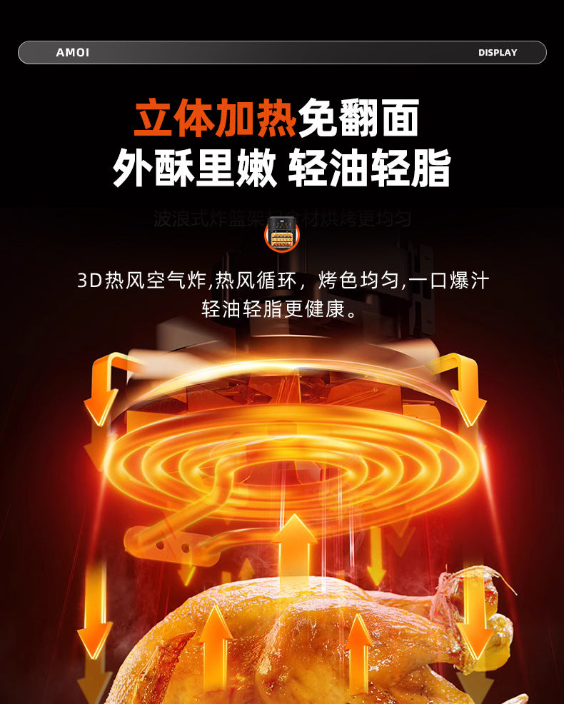 Cross-Border New Smart Visual Air Fryer Household Large Capacity Multi-Functional Air Oven Baking Professional Fryer Oven
