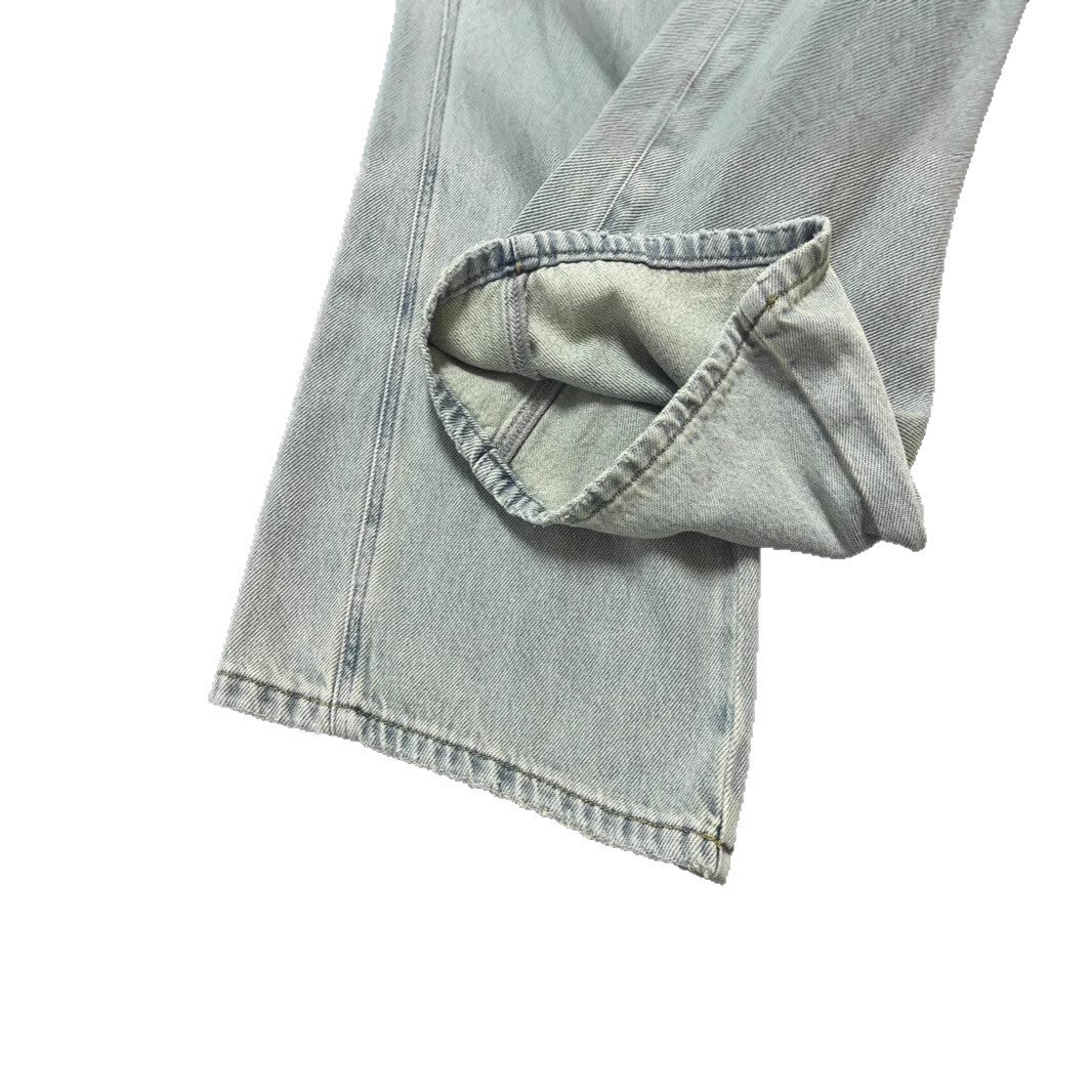 2025New Women's Light Blue Flared Pants Four Seasons Thin Straight Wide-Leg Floor-Length Pants Nanyou Casual Denim Trousers