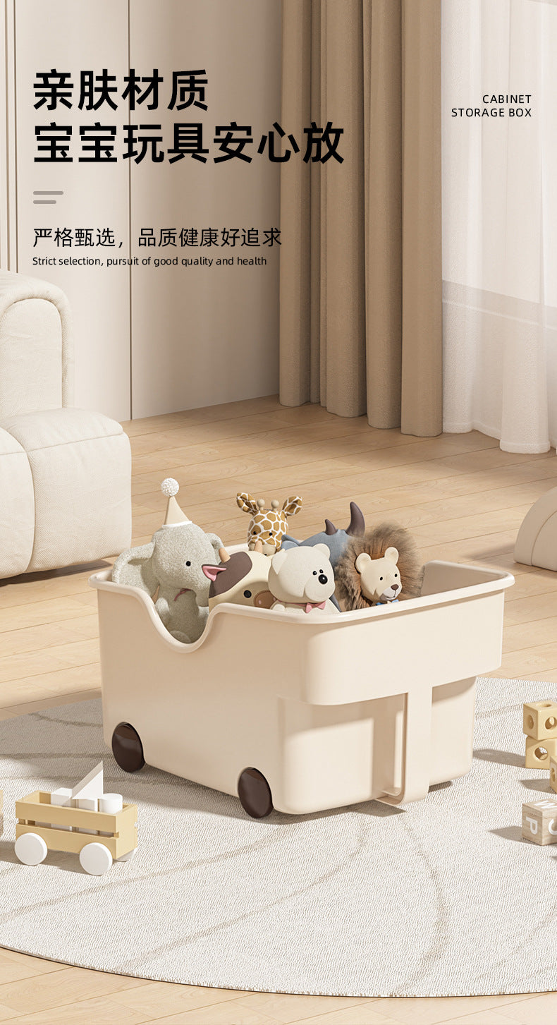 25New Year Storage Box PP Kitchen Cabinet with Handle and Wheels, Toy Spice Cabinet, Storage Box