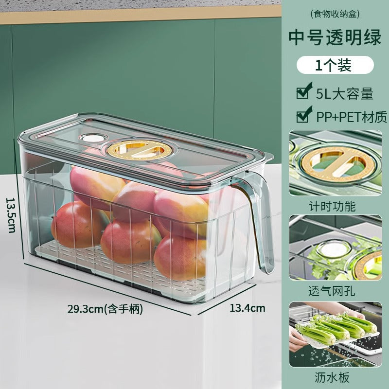 Refrigerator Fresh Storage Box Food Grade Kitchen Special Vegetable Fruit Egg Freezer Storage Organizer Box with Handle