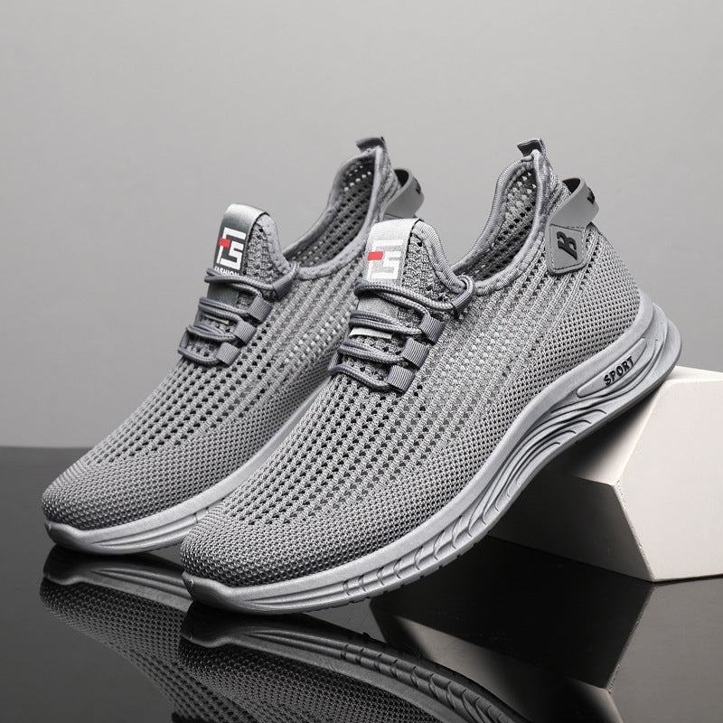 2024Wholesale Dropshipping Casual Sports Shoes Lightweight Breathable Trendy Men's Shoes Summer New Soft Sole Round Toe