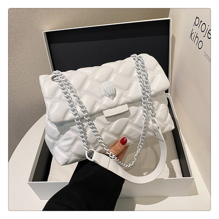 Single-shoulder crossbody bag a versatile diamond-patterned women’s for daily
