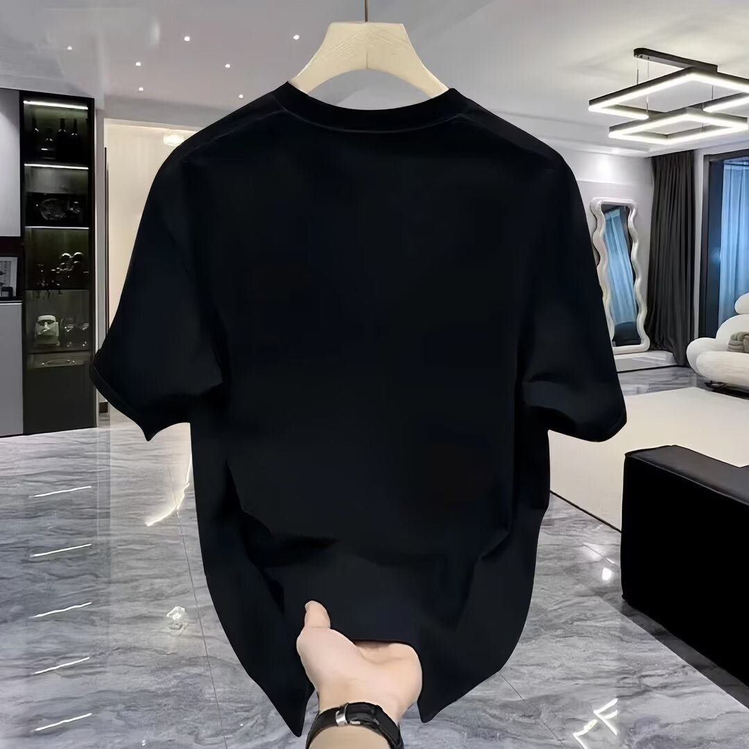 Summer new style Chinese style pure cotton men's short sleeves t Trendy Chinese Style Loose Casual Versatile Half Sleeve Top