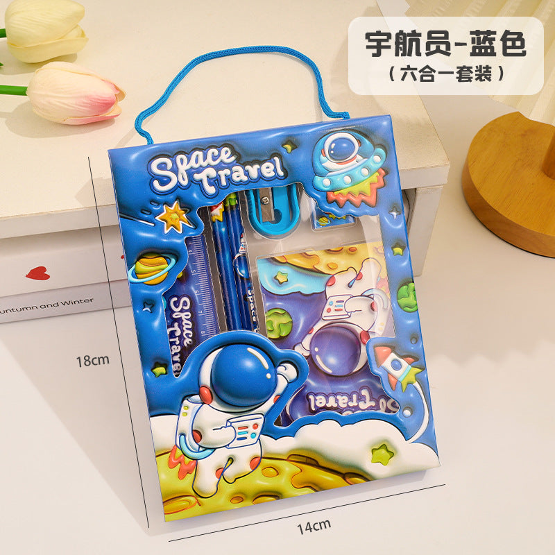 Creative Pencil Six-piece Stationery Set Handheld Gift Box Cartoon Elementary School Children's Day Back-to-School Season Gift Wholesale http://detail.1688.com/offer/926357993004.html