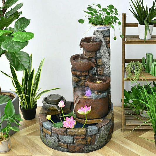 Pastoral External Circulation Water Pool Fountain Fish Tank Ornament for Home Living Room Courtyard Entrance Opening Decoration Zhao Zhi Zheng