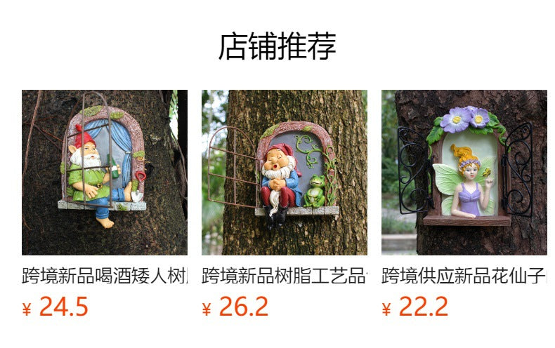 Cross-Border New Fluorescent Playable Dwarf Tree Hanging Resin Craft Pendant Creative Micro Landscape Garden Decoration