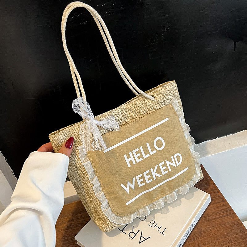 2025Large Capacity Elegant Korean Style Bag for Women Linen Canvas Bag Fashionable Eco-friendly Shopping Bag Single Shoulder Casual Handbag