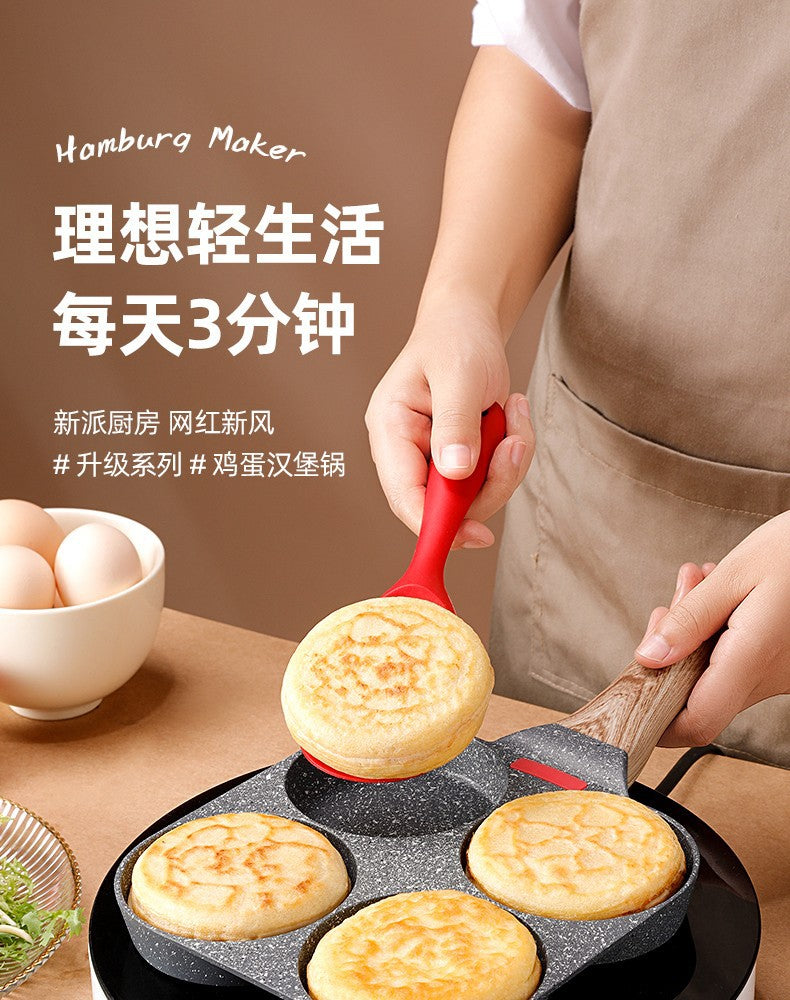 【Source Factory】Foreign Trade Hot-Selling Maifan Stone Four-Hole Egg Frying Pan 3-in-1 Non-Stick Breakfast Pan