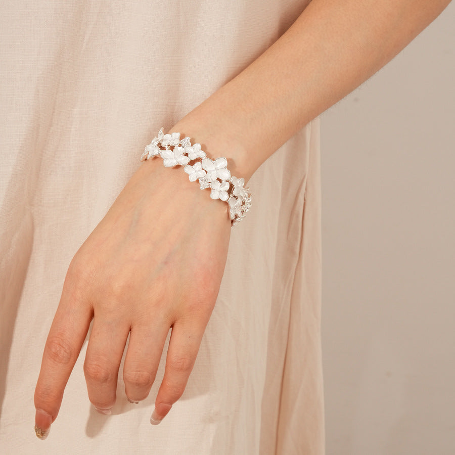 Irregular Geometric Oil Drop Flower Elastic Bracelet European and American Cross-Border Personality Design Bracelet Niche High-End Feel Jewelry