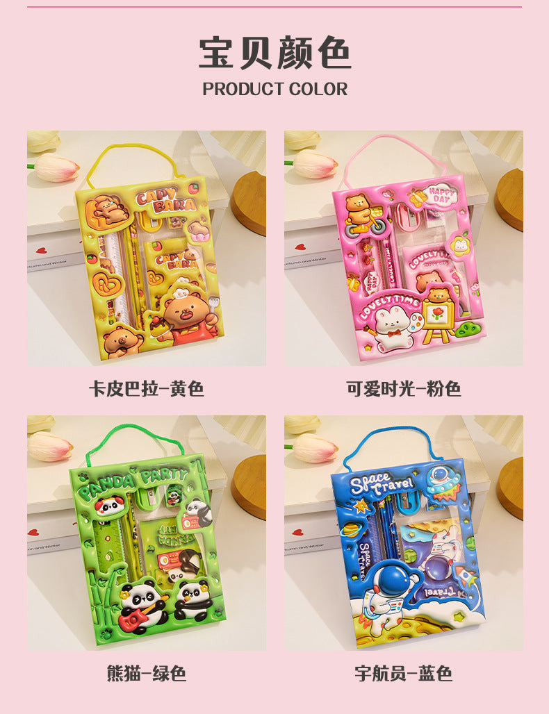 Creative Pencil Six-piece Stationery Set Handheld Gift Box Cartoon Elementary School Children's Day Back-to-School Season Gift Wholesale http://detail.1688.com/offer/926357993004.html