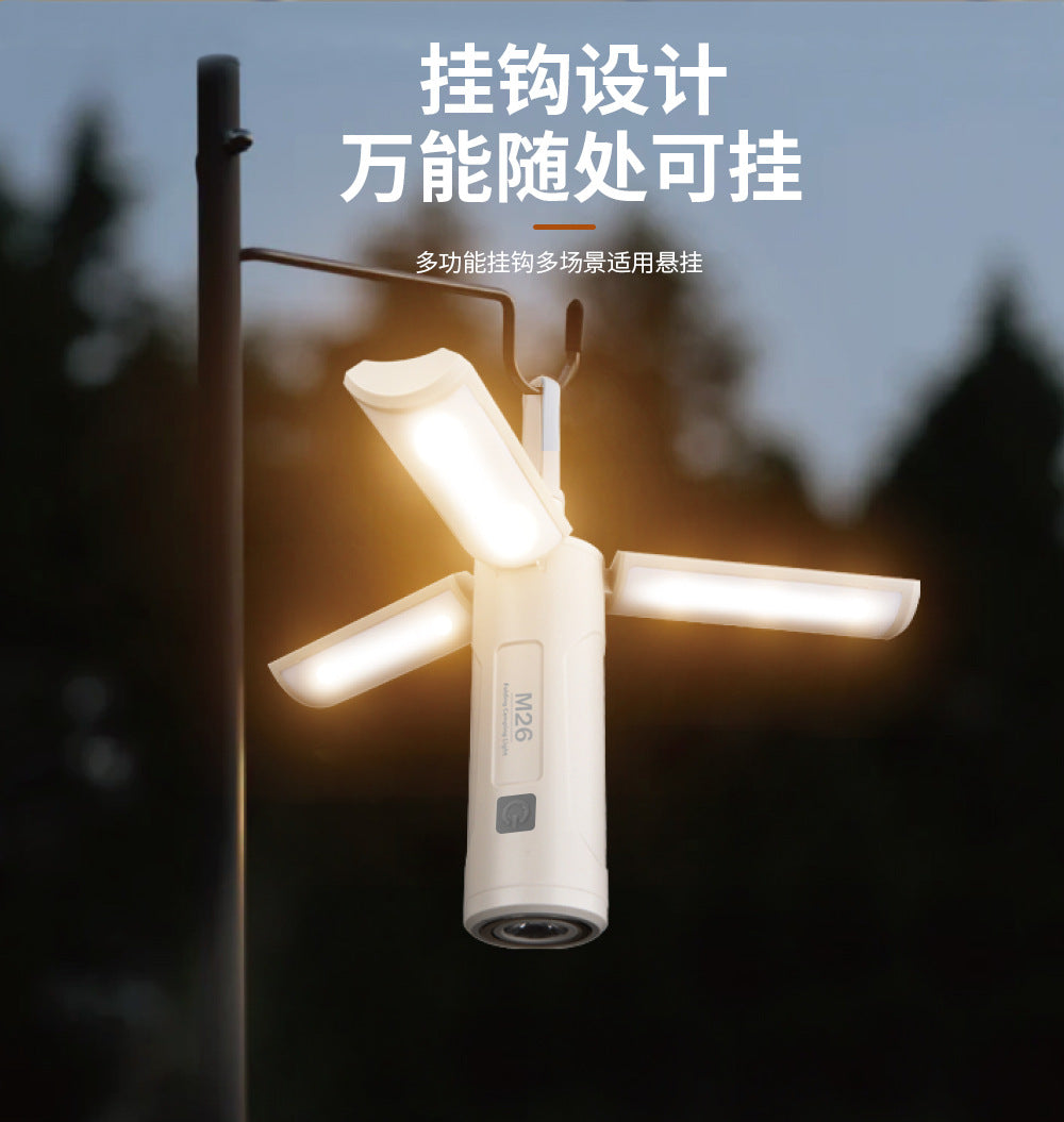 TikTok Hot-Selling Camping Light Atmosphere Light Flame Camping Light Tent Retro Lantern Outdoor Rechargeable Handheld Light Gift