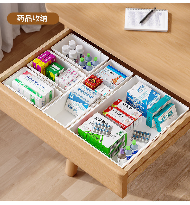 Retractable Storage Box Separated Drawer Rectangular Built-in Kitchen Tableware Desktop Cosmetics Compartment Storage Board