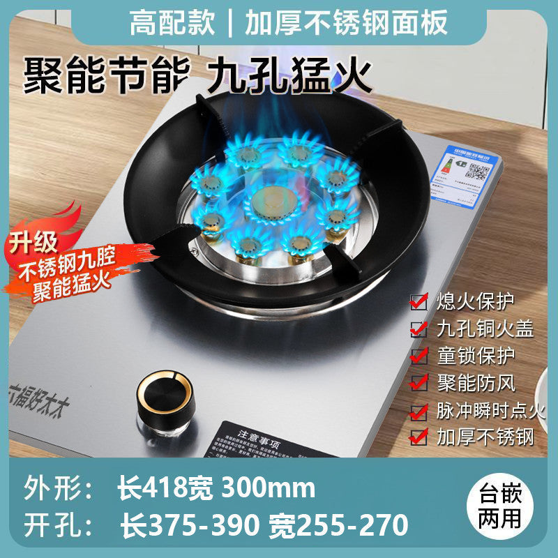 Gas Stove Single Burner High Heat Home Use Countertop Liquefied Gas Single Eye Single Burner Energy-saving Timer Gas Stove for Smooth Stir-frying