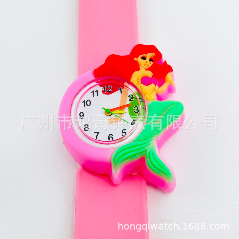 Children's Watch Cartoon Pat Watch Kindergarten Elementary School Silicone Toy Pat Circle Anime Peppa Pig Electronic Watch