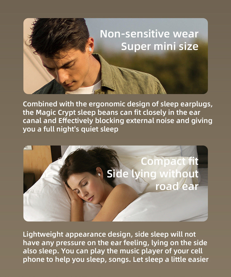 New Cross-Border Sleep Bluetooth Earphones Noise Cancelling Sound Isolation In-Ear Side Sleeping Mini Wireless Earphones