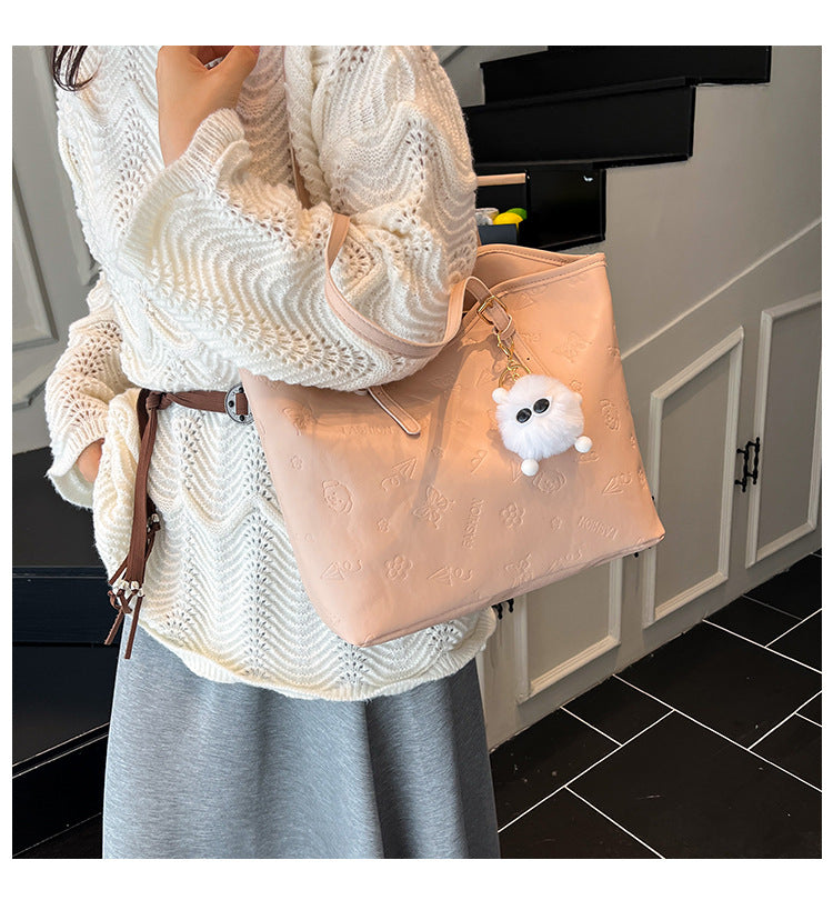 Women's High-Grade Bag2025Spring Birthday Gift Puppy Tote Bag Large Capacity Women's Bag Commuting Crossbody Bag