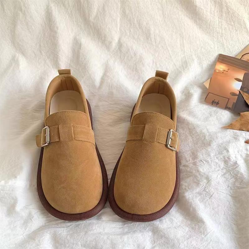 ins Super Popular Versatile Birkenstock Shoes for Female Students2024Spring and Autumn New Retro Slip-On Soft Sole Non-Slip Loafers