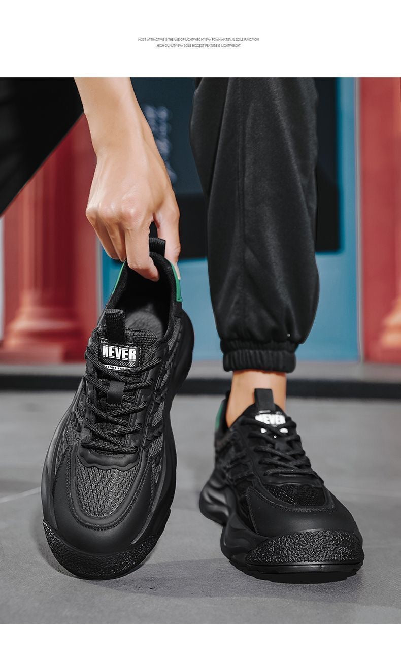New Fashion Versatile Dad Sneakers2024Summer Trend Thick-Soled Height-Increasing Men's Shoes Mesh Breathable Casual Sneakers