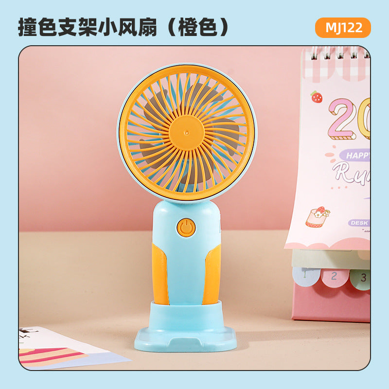 Children's Small Handheld Fan Student Gift Portable Cartoon Mini Portable Rechargeable Small Desktop Fan