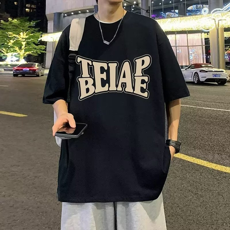 Summer New Short Sleeve Loose t T-shirt Men Fashion Brands Casual Half Sleeve Trendy T-shirt Bottoming Shirt Half Sleeve Shirt