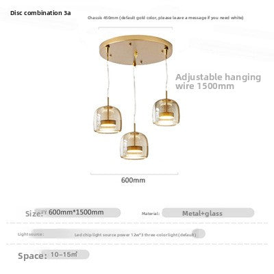 Modern Single Head Chandelier LED Glass Hanging Light