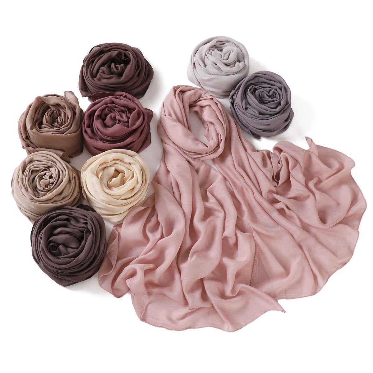 Lightweight Rayon Cotton Linen Solid Color Long Scarf Air-conditioned Room Travel Shawl Monochrome Rayon Scarf Headscarf Shawl for Women