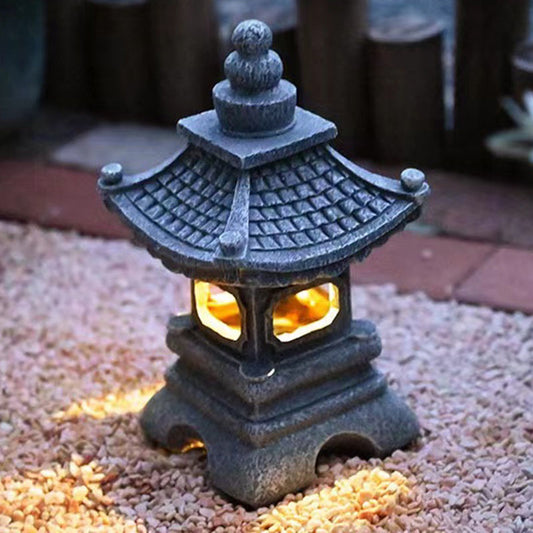 Chinese Antique Style Palace Lantern Solar Outdoor Courtyard Decoration Ornament Garden Villa Balcony Floor Landscape Lamp