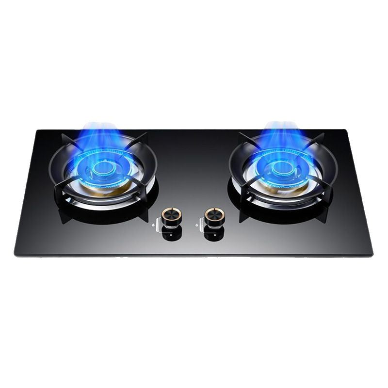 Household Gas Stove Natural Gas Liquefied Gas Stove Stainless Steel Glass Panel High Flame Double Burner Gas Stove Wholesale
