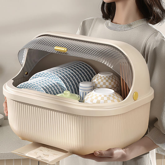 Bowl and Chopstick Storage Box with Lid, Draining Bowl Rack, Dish Plate Box, Baby Bottle, Tableware, Kitchen Household Bowl Cabinet