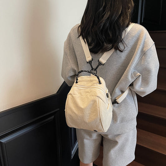 Cross-Border New Japanese Style Shell Small Backpack for Women, Commuting Versatile Crossbody Shoulder Bag, Fashionable Casual Mini Backpack