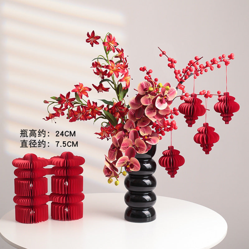 Wholesale Housewarming Gift Winter Green Red Fruit Artificial Flower Bouquet Decoration Ornament New Home Move-in Joy One Piece Dropshipping