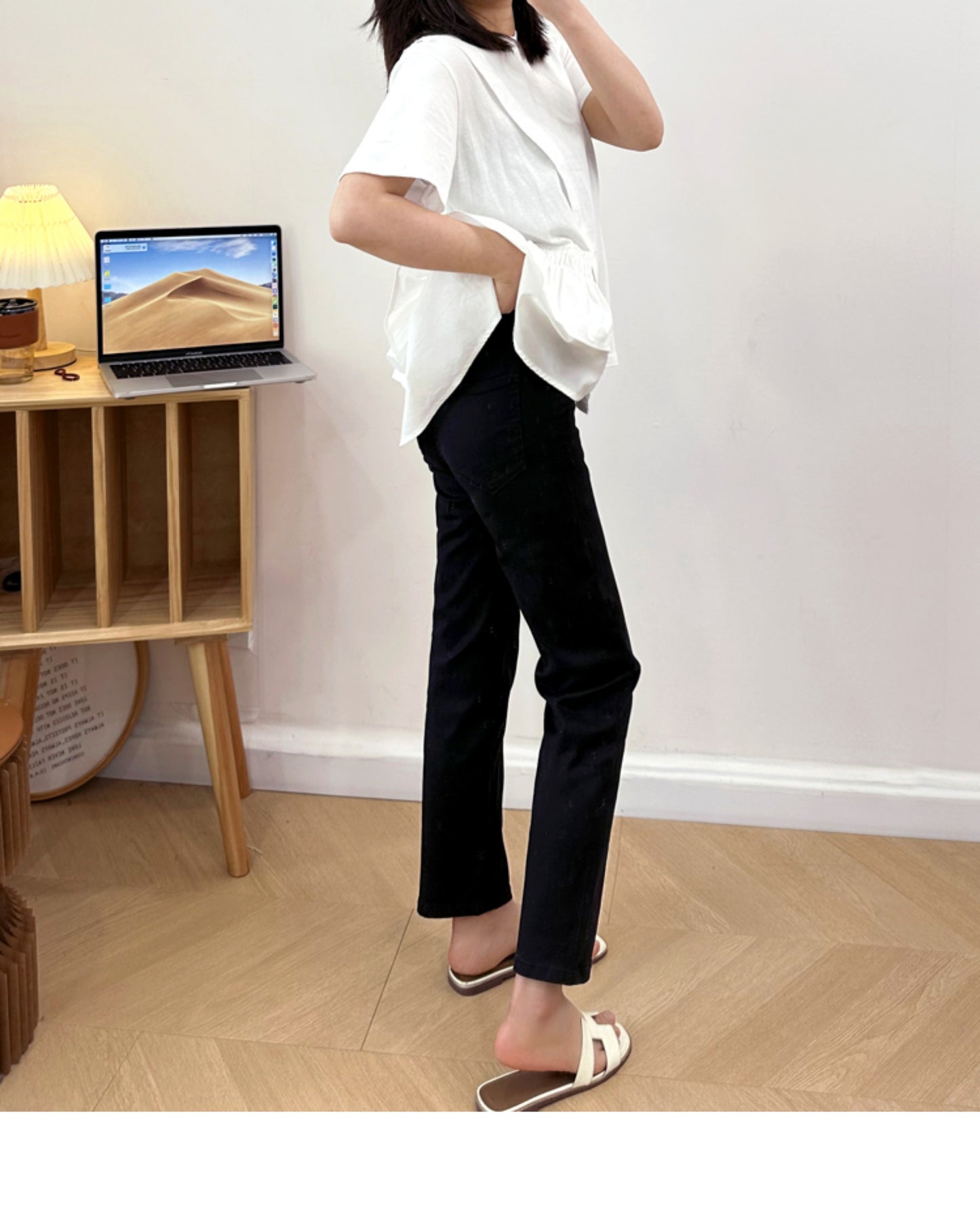 Thin and Soft Mask Pants!Summer Thin Jeans for Women Slimming Petite Nine-point Narrow Straight-leg Pants