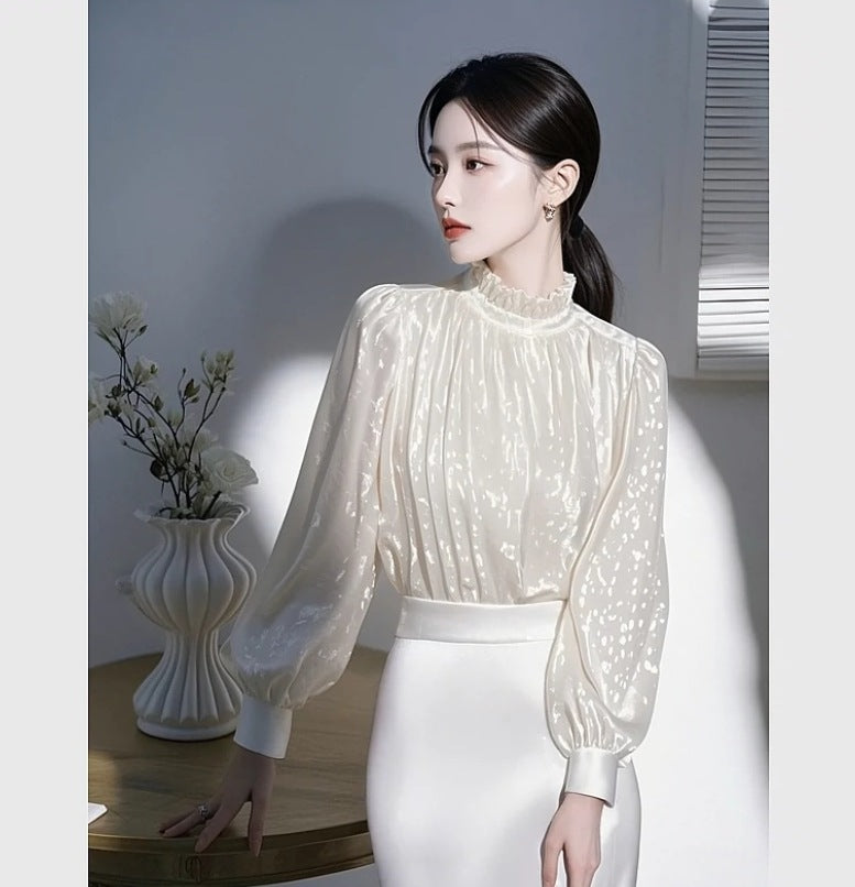 Unique and Super Beautiful White Shirt for Women, High-End Luxury, Youthful and Stylish Little Chanel Style Inner Top2025Spring