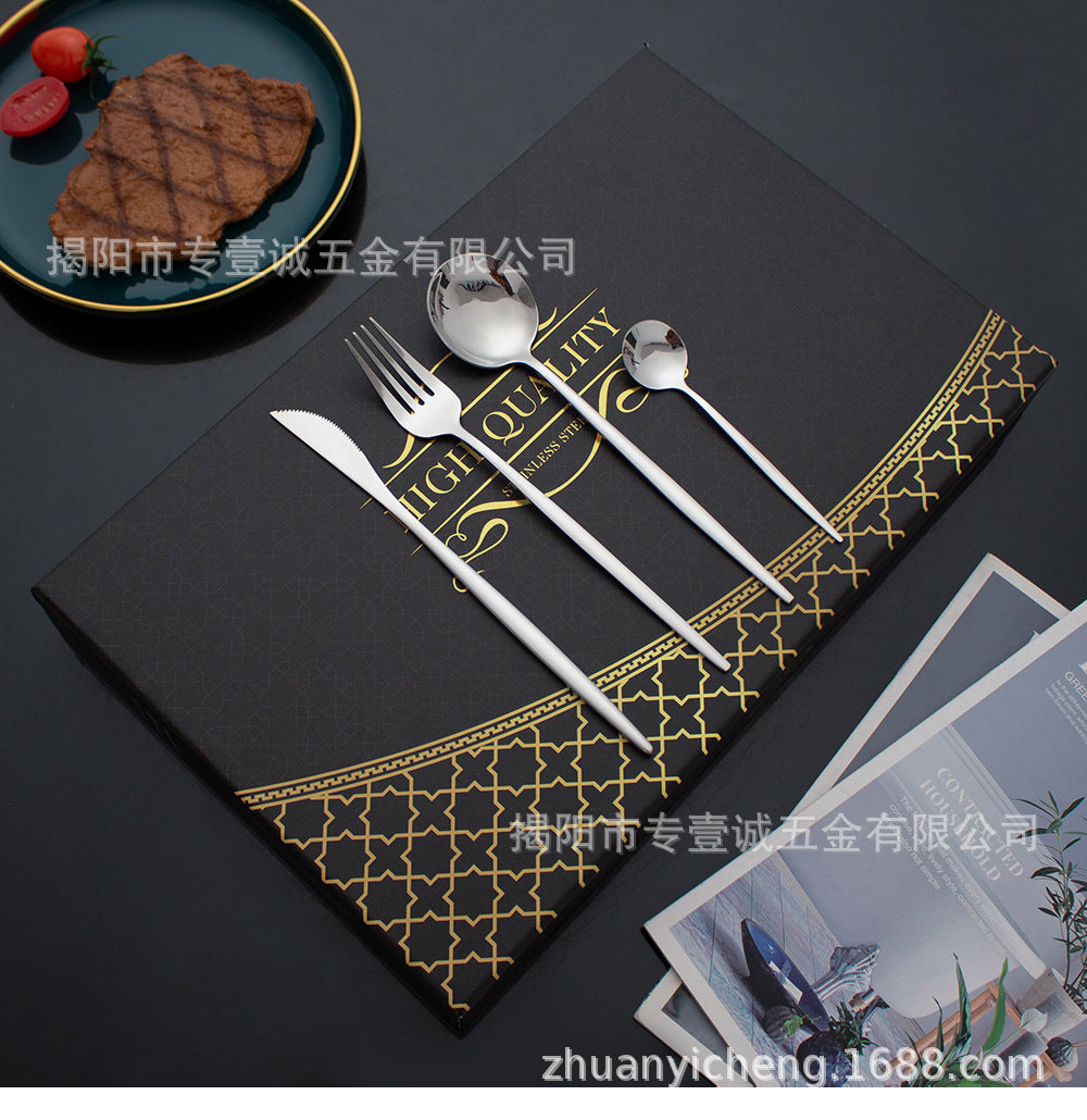 24 pcs stainless steel knife fork and spoon set cutlery set